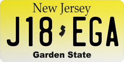 NJ license plate J18EGA