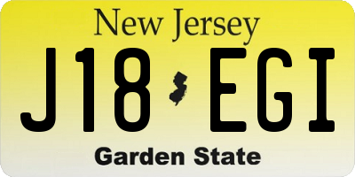 NJ license plate J18EGI