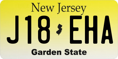 NJ license plate J18EHA
