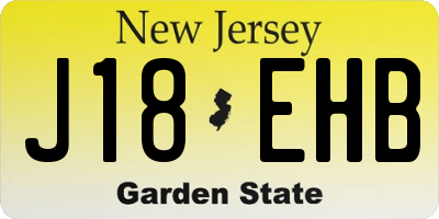 NJ license plate J18EHB