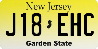 NJ license plate J18EHC