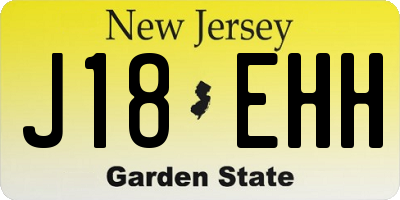 NJ license plate J18EHH