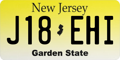 NJ license plate J18EHI