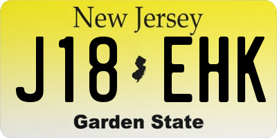 NJ license plate J18EHK