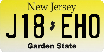 NJ license plate J18EHO