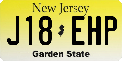 NJ license plate J18EHP