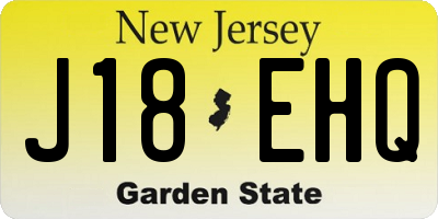 NJ license plate J18EHQ
