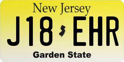 NJ license plate J18EHR