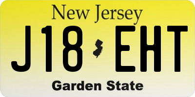 NJ license plate J18EHT