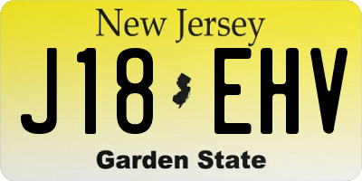 NJ license plate J18EHV