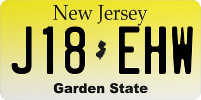 NJ license plate J18EHW