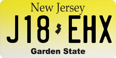 NJ license plate J18EHX