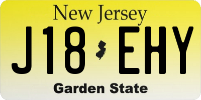 NJ license plate J18EHY