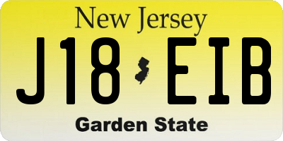 NJ license plate J18EIB