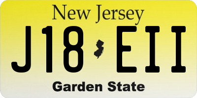 NJ license plate J18EII