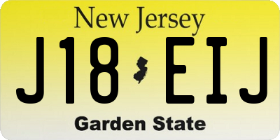 NJ license plate J18EIJ