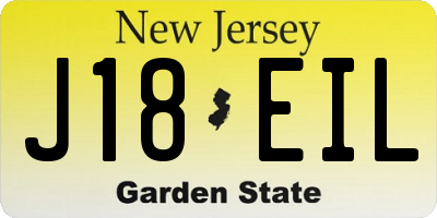 NJ license plate J18EIL