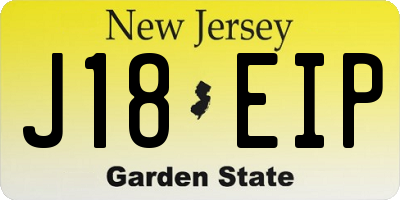 NJ license plate J18EIP