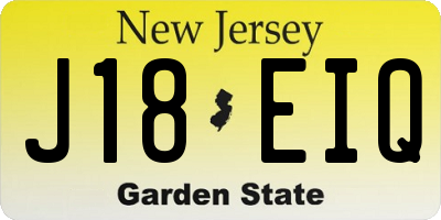 NJ license plate J18EIQ