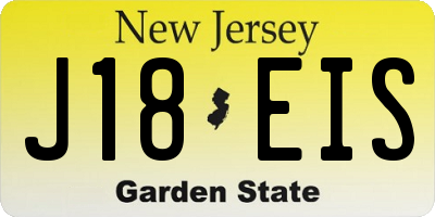 NJ license plate J18EIS