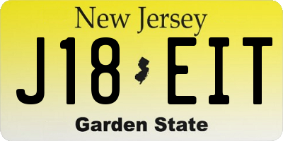 NJ license plate J18EIT
