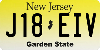 NJ license plate J18EIV