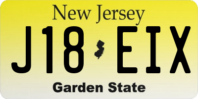NJ license plate J18EIX