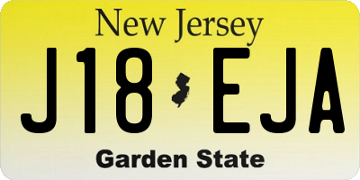 NJ license plate J18EJA