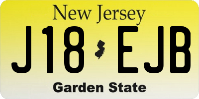 NJ license plate J18EJB