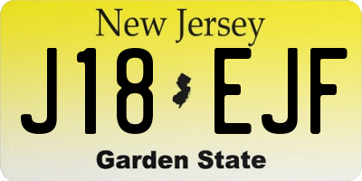 NJ license plate J18EJF
