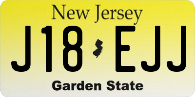 NJ license plate J18EJJ