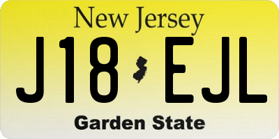 NJ license plate J18EJL