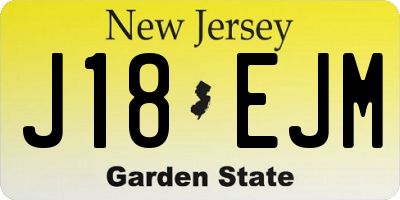 NJ license plate J18EJM