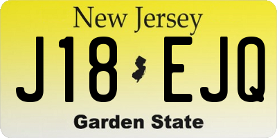 NJ license plate J18EJQ