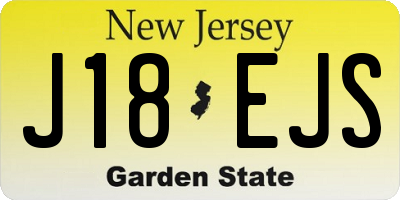 NJ license plate J18EJS