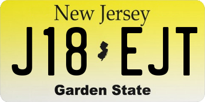 NJ license plate J18EJT