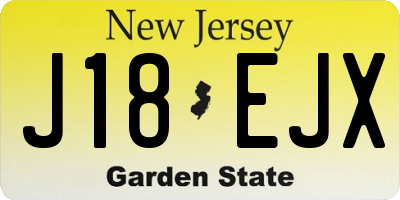 NJ license plate J18EJX