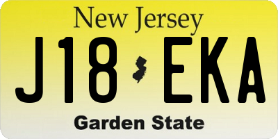NJ license plate J18EKA