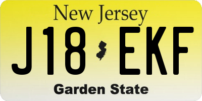 NJ license plate J18EKF