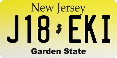 NJ license plate J18EKI