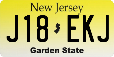NJ license plate J18EKJ