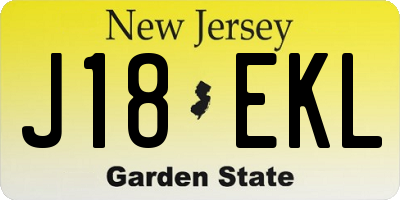 NJ license plate J18EKL