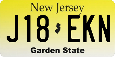 NJ license plate J18EKN