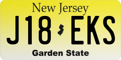 NJ license plate J18EKS