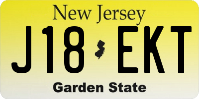 NJ license plate J18EKT