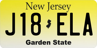 NJ license plate J18ELA