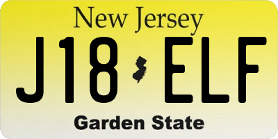 NJ license plate J18ELF