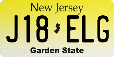 NJ license plate J18ELG