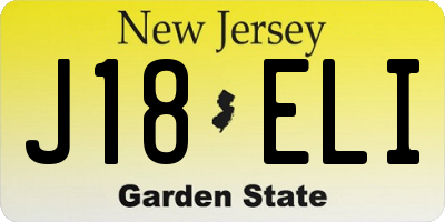 NJ license plate J18ELI