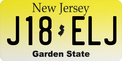 NJ license plate J18ELJ